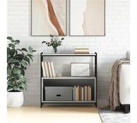Vidaxl Bibliothèque Sonoma Gris 80x30x78,5 Cm Bois D'ingénierie Et Fer Gris