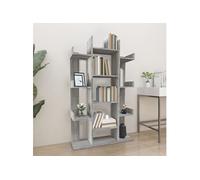 Bibliothèque Étagère à Livres Rangement Gris Béton Bois d'Ingénierie vidaXL