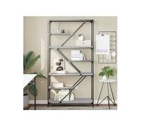 Vidaxl Bibliothèque Sonoma Gris 91x36x176cm Bois D'ingénierie Et Acier Gris