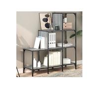 Vidaxl Bibliothèque Sonoma Gris 92x30x102 Cm Bois Ingénierie Et Métal Multicolore