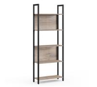 Bibliothèque Style Industriel VASAGLE - Étagère de Rangement 5 Niveaux - Grège et Noir - 62 x 24 x 165 cm