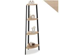 Bibliothèque - TECTAKE - Étagère sur 4 niveaux NEWBRIDGE en bois et acier 34 x 34 x 125 cm - Bois clair