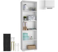 Bibliothèque - TECTAKE - Étagère sur 5 niveaux LEXI en MDF 60 x 30 x 190 cm - Blanc