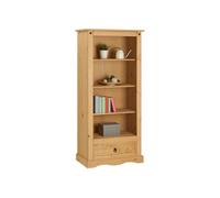 IDIMEX Bibliothèque Tequila étagère en Bois Style Mexicain avec 3 tablettes et 1 tiroir, en pin Massif à la Finition teintée/cirée