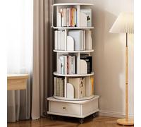 Bibliothèque tournante avec tiroir de rangement et roues de frein pour une utilisation multi-pièces