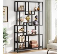 Bibliothèque Tribesigns, étagère industrielle à 7 niveaux, étagères à livres Etagere de 180cm de haut,étagère à livres en bois,étagère d'exposition ouverte avec cadre métallique