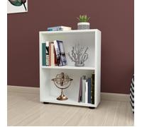 [en.casa] Bibliothèque Design Étagère Autoportante à 2 Niveaux Meuble de Rangement Panneau de Particules 72 x 55 x 20 cm Blanc