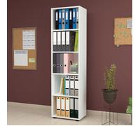 [en.casa] Bibliothèque Design Étagère Autoportante à 5 Niveaux Meuble de Rangement Panneau de Particules 178 x 49 x 30 cm Blanc