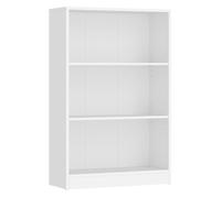 VASAGLE Custos Collection - Bibliothèque, Étagère sur 3 Niveaux, Meuble de Rangement Ouvert, Étagère, pour Salon, Bureau, Salle à Manger, Blanc LBC105T14V1