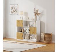 Bibliothèque Verhundar 102 x 120 x 30 cm blanc effet bois [en.casa]