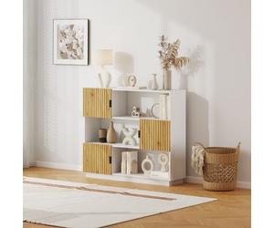 Bibliothèque Verhundar 102 x 120 x 30 cm blanc effet bois [en.casa]