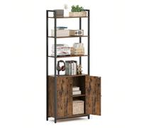 Bibliothèque Verticale - VASAGLE - 6 Niveaux - Étagères Réglables - Marron et Noir