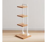 Bibliothèque verticale avec dos en métal - Tour de rangement multifonction pour chambre à coucher et salon - Design moderne - 30 x 30 x 143 cm - Économie d'espace