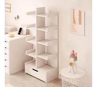 Bibliothèque Verticale en MDF, Étagère De Sol Étagère Colonne Meuble De Rangement, Étagère De Rangement pour La Maison, Le Salon, L'étude, Le Bureau(White)