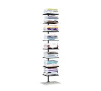 Bibliothèque verticale moderne à 8 étages en métal avec étagères ouvertes, idéale pour la maison, le bureau ou le salon, finition noire élégante