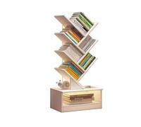Bibliothèque verticale moderne en bois avec tiroir, bibliothèque autonome, rangement élégant pour la maison et le bureau, étagères peu encombrantes pour le salon et la chambre à coucher