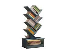 Bibliothèque verticale moderne en bois avec tiroir, étagère de rangement élégante pour la maison et le bureau, affichage peu encombrant pour le salon et la chambre à coucher