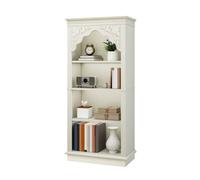 Bibliothèque verticale YITAHOME à 4 niveaux avec motif sculpté, blanc