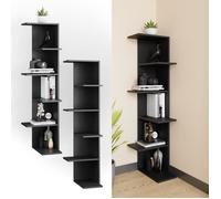 Bibliothèque VICCO Tera - Étagère sur pied, en angle, Anthracite - 6 niveaux - Étagère murale de niche