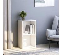 vidaXL Bibliothèque 2 niveaux en bois d'ingénierie Blanc 40x30x76,5 cm