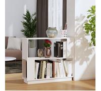vidaXL Bibliothèque séparateur de pièce – Étagère à livres blanc 80x25x70 cm pin solide