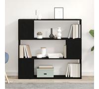 Bibliothèque vidaXL en noir et chêne, 100x24x94 cm, en bois d'ingénierie