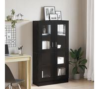 vidaXL Bibliothèque Chêne Noir 82.5 x 30.5 x 150 cm Bois d'ingénierie, Étagère Moderne autoportante pour Salon, vitrée, rangements Pratiques et durables, élégante et Efficace