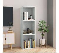 vidaXL Bibliothèque Meuble polyvalent Gris béton 3 étagères 36 x 30 x 114 cm