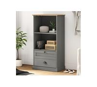Bibliothèque VIGO gris 60x35x114,5 cm bois massif de pin