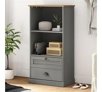 Vidaxl Bibliothèque Vigo Gris 60x35x114,5 Cm Bois Massif De Pin Gris