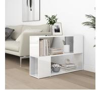 Bibliothèque VINGVO - Blanc brillant - 100x24x63 cm - 2 étagères - Meuble de salon