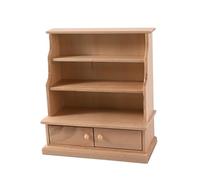 Bibliothèque vintage blanche à l'échelle 1/12, petite étagère pour rangement et présentation de jouets pour enfants, maisons de poupées, accessoires de rangement antiques