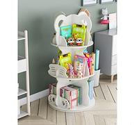 Bibliothèque Vitrine de Rangement pour bibliothèque rotative, bibliothèque pour Enfants, étagère multifonctionnelle en Forme d'ours pour pièce 53 * 100,6 cm Bibliothèque (Couleur : Blanc)