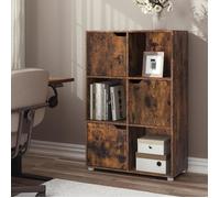 Bibliothèque WOLTU - Armoire avec 3 Portes en MDF - 60x29x91cm - pour Salon Bureau - Marron Rustique