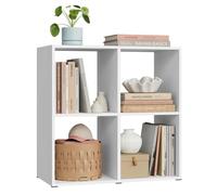 Bibliothèque WOLTU - Meuble 4 Cubes en Bois - Étagère Rangement - Blanc W0ATT0906