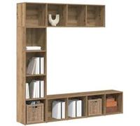 vidaXL Bibliothèques artisanales 3 pcs chêne bois d'ingénierie – étagères de rangement