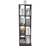Bibliothèques 4 niveaux pivotant à 360° 40*40*134cm au sol noir