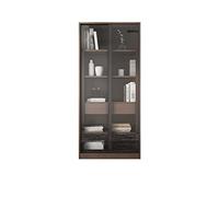 Bibliothèques Bibliothèque de plate-forme de sol en verre coulissante armoire de rangement de porte coulissante adaptée au bureau d'étude de chambre à coucher Meubles de Décoration Intérieure(B,S)