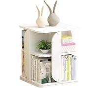Bibliothèques Bibliothèques Bibliothèque rotative à 360 ° du sol au plafond, étagère à livres, armoire de rangement, table de chevet de chambre à coucher (Couleur : Blanc, Taille : 2 couches