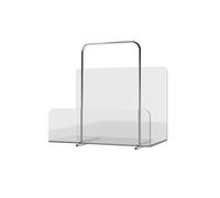 Bibliothèques Petite bibliothèque transparente en acrylique, porte-revues de bureau avec poignée acier inoxydable