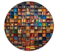Bibliothèques Puzzle Rond De 1000 Pièces pour Enfants DIY Original Difficile Impossible Jeux De Défi Uniques 1000pcs (67.5x67.5cm)