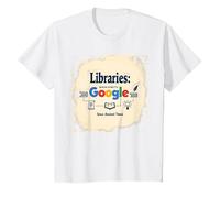 Bibliothèques : Rendre Google Possible Depuis l'Antiquité T-Shirt, Enfant, Blanc, 4 Ans