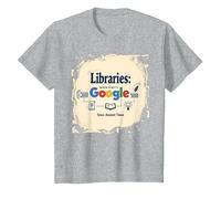 Bibliothèques : Rendre Google Possible Depuis l'Antiquité T-Shirt, Enfant, Gris Chiné, 3 Ans