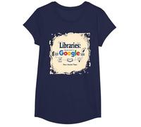 Bibliothèques : Rendre Google Possible Depuis l'Antiquité T-Shirt, Fille, Bleu Marine, M