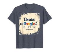 Bibliothèques : Rendre Google Possible Depuis l'Antiquité T-Shirt, Homme, Bleu Chiné, S