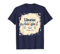 Bibliothèques : Rendre Google Possible Depuis l'Antiquité T-Shirt, Homme, Bleu Marine, M