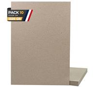 BIBODU Lot de 10 feuilles de carton pierre, format A4, 21 x 30 cm, couleur beige | Carton contrecolé, pressé épais, résistant, carton à lier, scrapbooking, scrapbooking