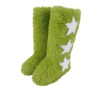 BIBOKAOKE Bottes d'hiver en fourrure synthétique pour femme - Confortables - En peluche - Chaussures plates - Bout rond - En daim - Décorées avec amour - Pour l'intérieur et l'extérieur, Style X03