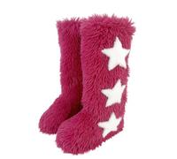 BIBOKAOKE Bottes d'hiver en fourrure synthétique pour femme - Confortables - En peluche - Chaussures plates - Bout rond - En daim - Décorées avec amour - Pour l'intérieur et l'extérieur, Style X04