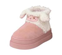 BIBOKAOKE Bottes d'hiver pour femme - En daim - Chaudes - Doublure en fourrure synthétique - Bottes de neige - Imperméables - Antidérapantes - Semelle plate - Bottes courtes, Style N02 Rose, 39 EU